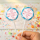 Red Safari Toile Confirmation Personalised Lollipops