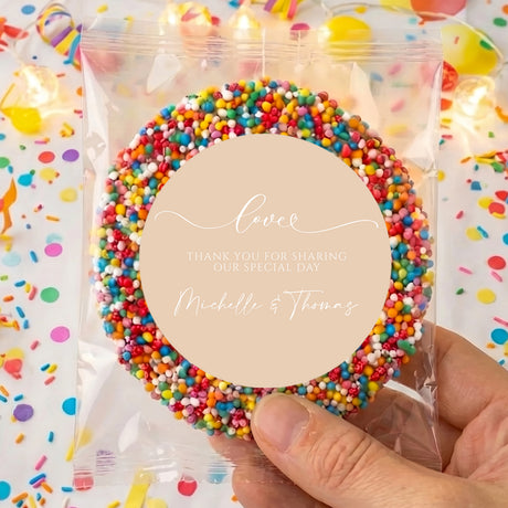 Beige Wedding Love Personalised Giant Freckles