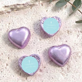 Purple heart foil chocolates with cross and personalised label
