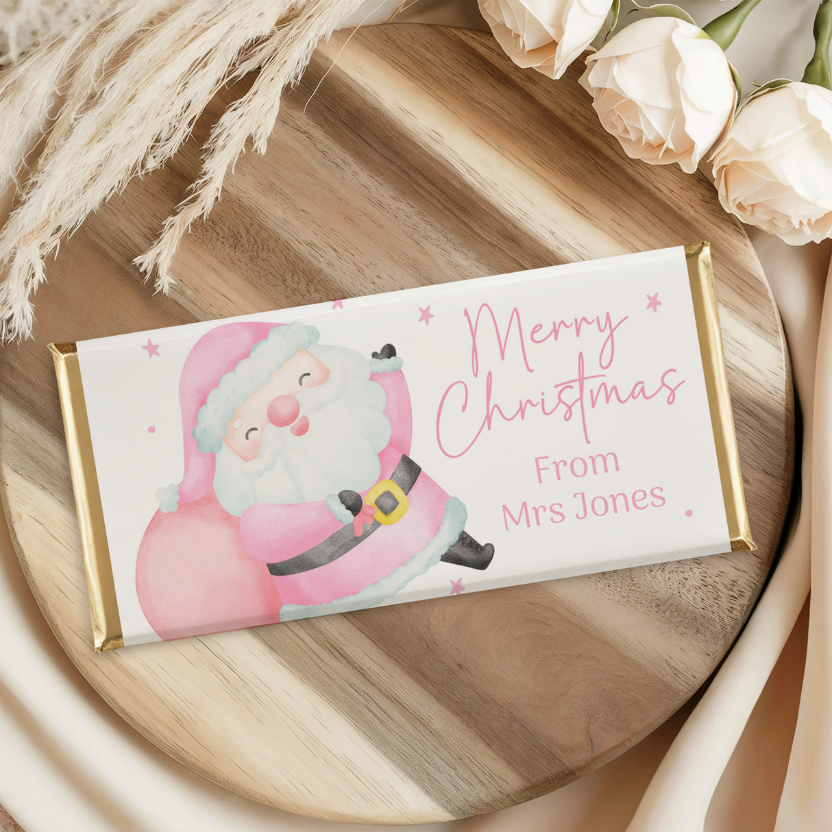 Pink Santa Chocolate Bar