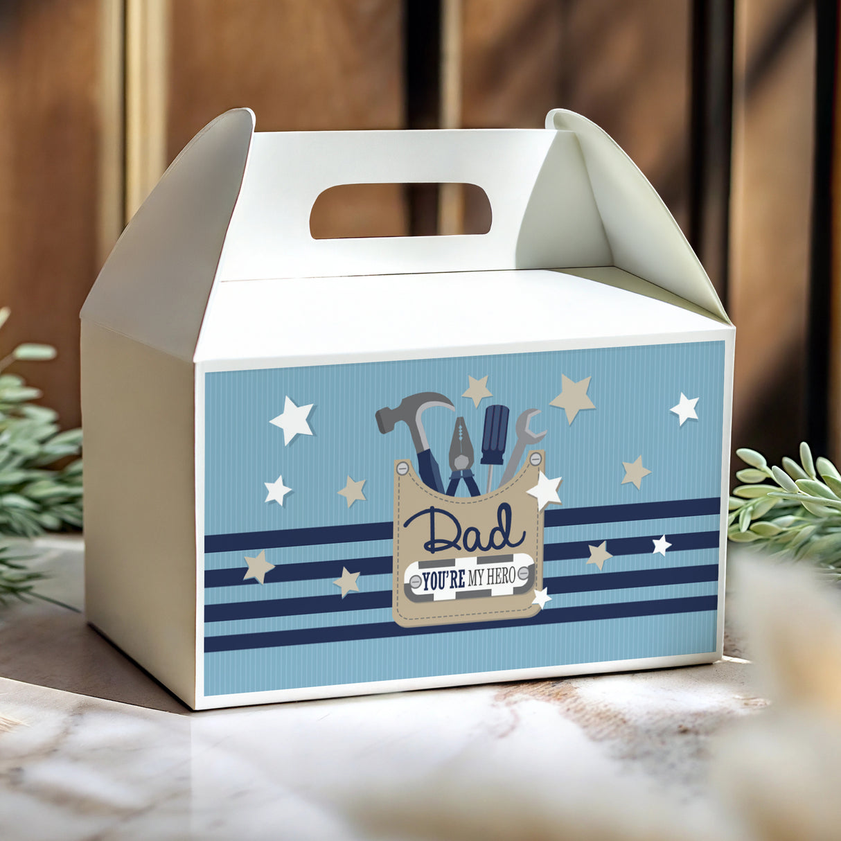 Fathers Day Tools Personalised Gable Favour Box