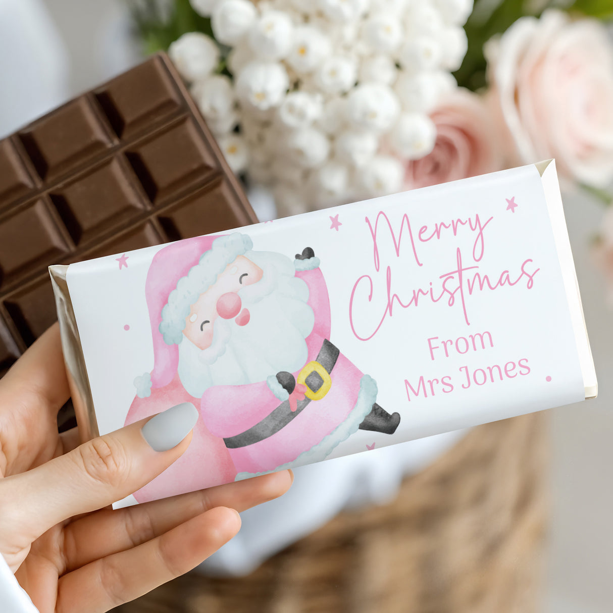 Pink Santa Chocolate Bar