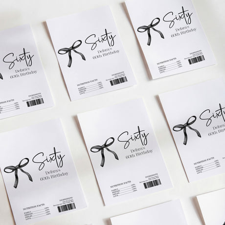 Black Bow 60th Birthday Chocolate Wrapper DIY