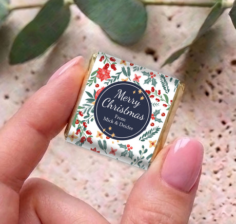 Christmas Florals Personalised Mini Chocolates