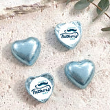 Moustache Fathers Day Personalised Foil Covered Chocolate Hearts