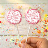Red Safari Toile Confirmation Personalised Lollipops