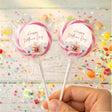 Mother's Day lollipops: pink swirl wrappers with floral "Happy Mother's Day"