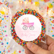 Pink Baby Carriage Baby Shower Personalised Giant Freckles