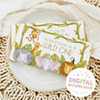 Jungle animal printed first birthday chocolate bars with lions, monkeys, elephants and plants