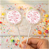 Red Safari Toile Birthday Personalised Lollipops