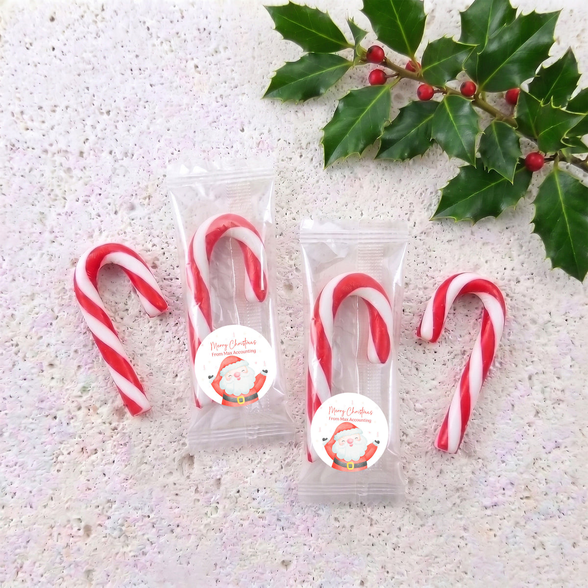 Happy Santa Personalised Mini Candy Canes