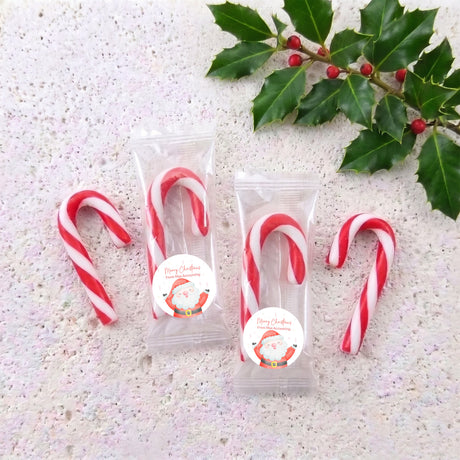 Happy Santa Personalised Mini Candy Canes