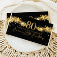 Black 80th birthday chocolate bar with gold stars and 80 text