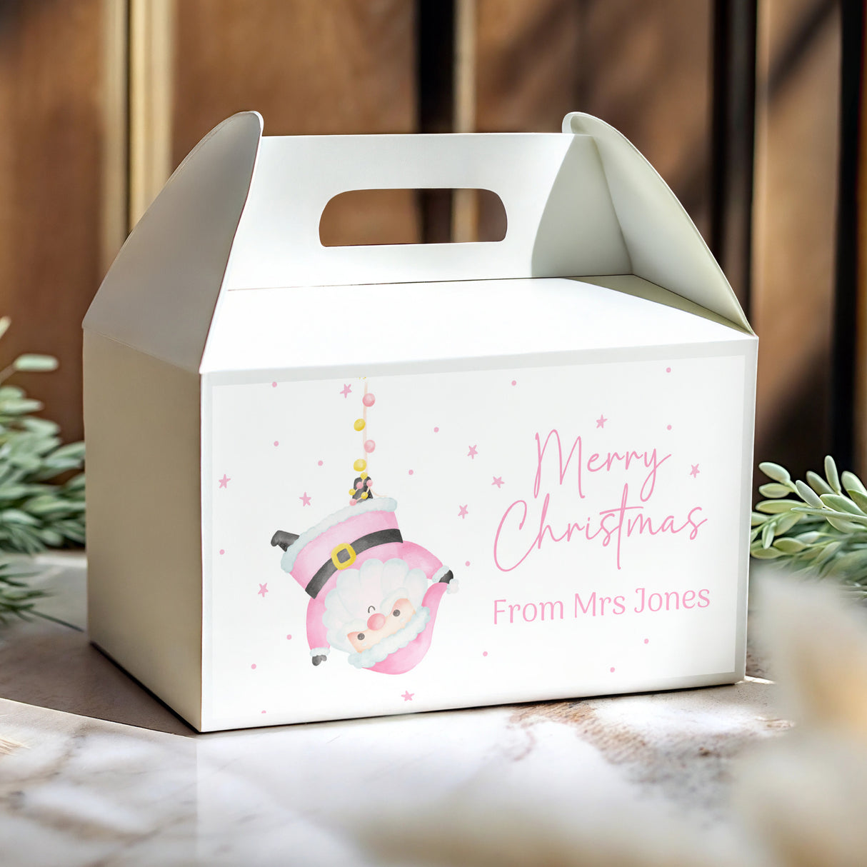 Silly Santa Personalised Gable Favour Box