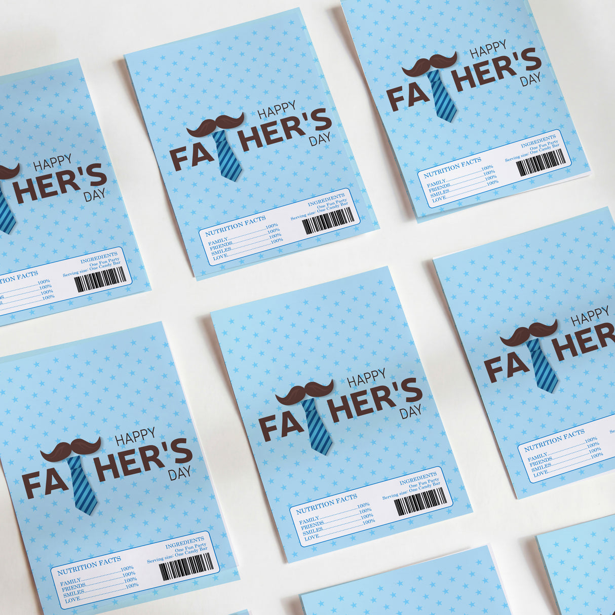 Tie Moustache Fathers Day Chocolate Wrapper DIY Multi Pack
