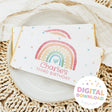 Chocolate bar wrapper with pastel rainbow, 'Third Birthday' text, digital download badge