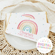 Personalized first birthday chocolate bar wrapper with pastel rainbow and polka dots