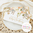 Christening chocolate bar wrapper with peach-and-cream florals, cross, and thank-you text