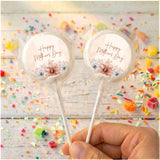 Mother's Day lollipops: clear wrappers with floral "Happy Mother's Day"