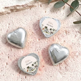 Silver foil chocolate hearts with “Two Wild” personalised round label