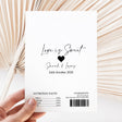 Printed chocolate wrapper with “Love is Sweet”, heart, names/date and barcode