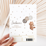 Beary First Birthday Brown Teddy Bear DIY Printed Chocolate Wrappers
