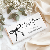 Black Bow 18th Birthday Chocolate Bar