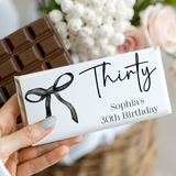Black Bow 30th Birthday Chocolate Bar