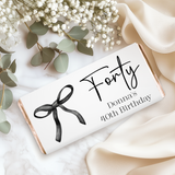 Black Bow 40th Birthday Chocolate Bar