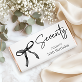 Black Bow 70th Birthday Chocolate Bar