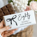 Black Bow 80th Birthday Chocolate Bar