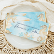 Ocean watercolour chocolate bar wrapper with blue and gold thank-you message