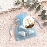Construction Trucks Personalised Organza Bags with Chocolate Hearts