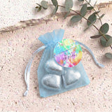 Kids Tie Dye Birthday Personalised Organza Bags with Chocolate Hearts