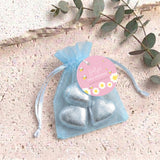 Pink Bumble Bee First Birthday Personalised Organza Bags with Chocolate Hearts
