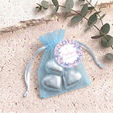 Pink Purple Butterflies Confirmation Personalised Organza Bags with Chocolate Hearts