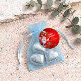 Waving Santa Personalised Organza Bags with Chocolate Hearts