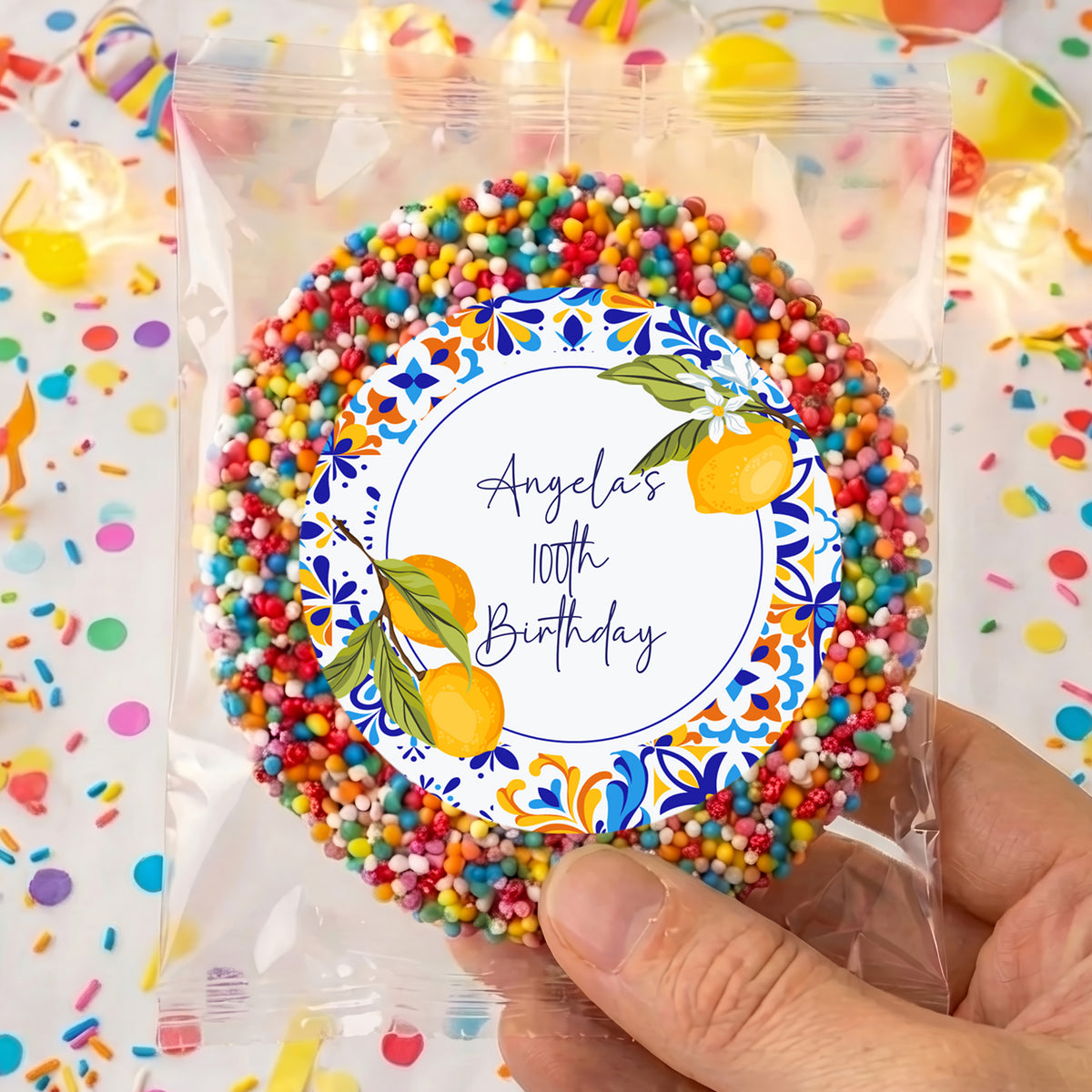 Amalfi Lemons 100th Birthday Personalised Giant Freckles