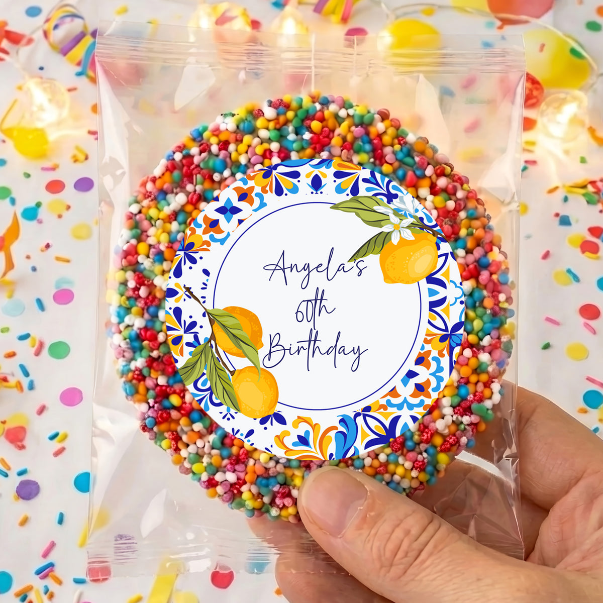 Amalfi Lemons 60th Birthday Personalised Giant Freckles