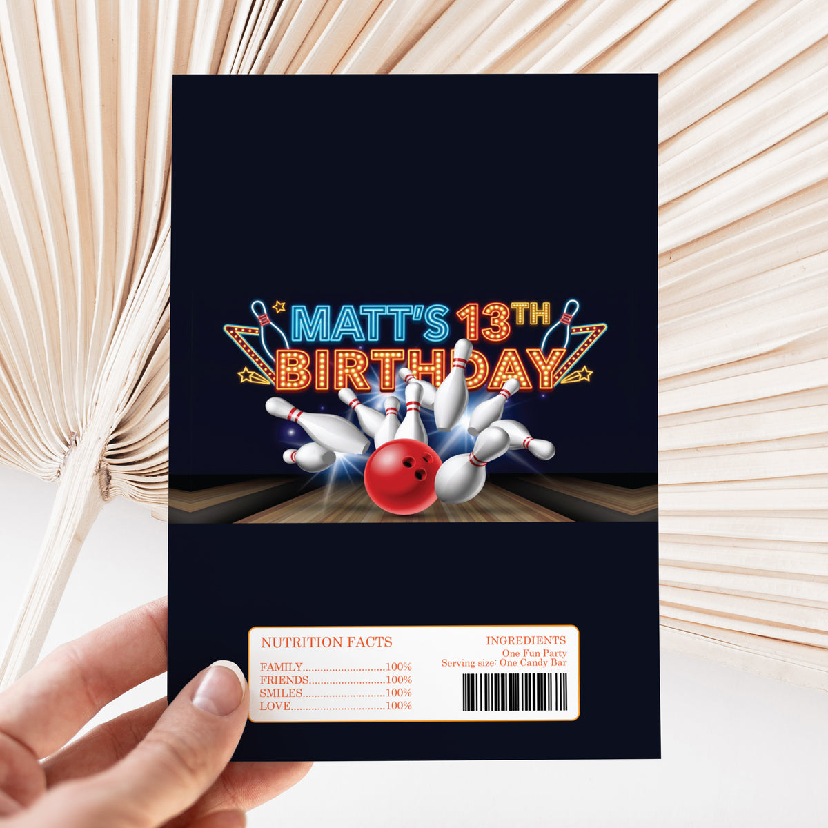 Bowling Party Birthday DIY Printed Chocolate Wrappers
