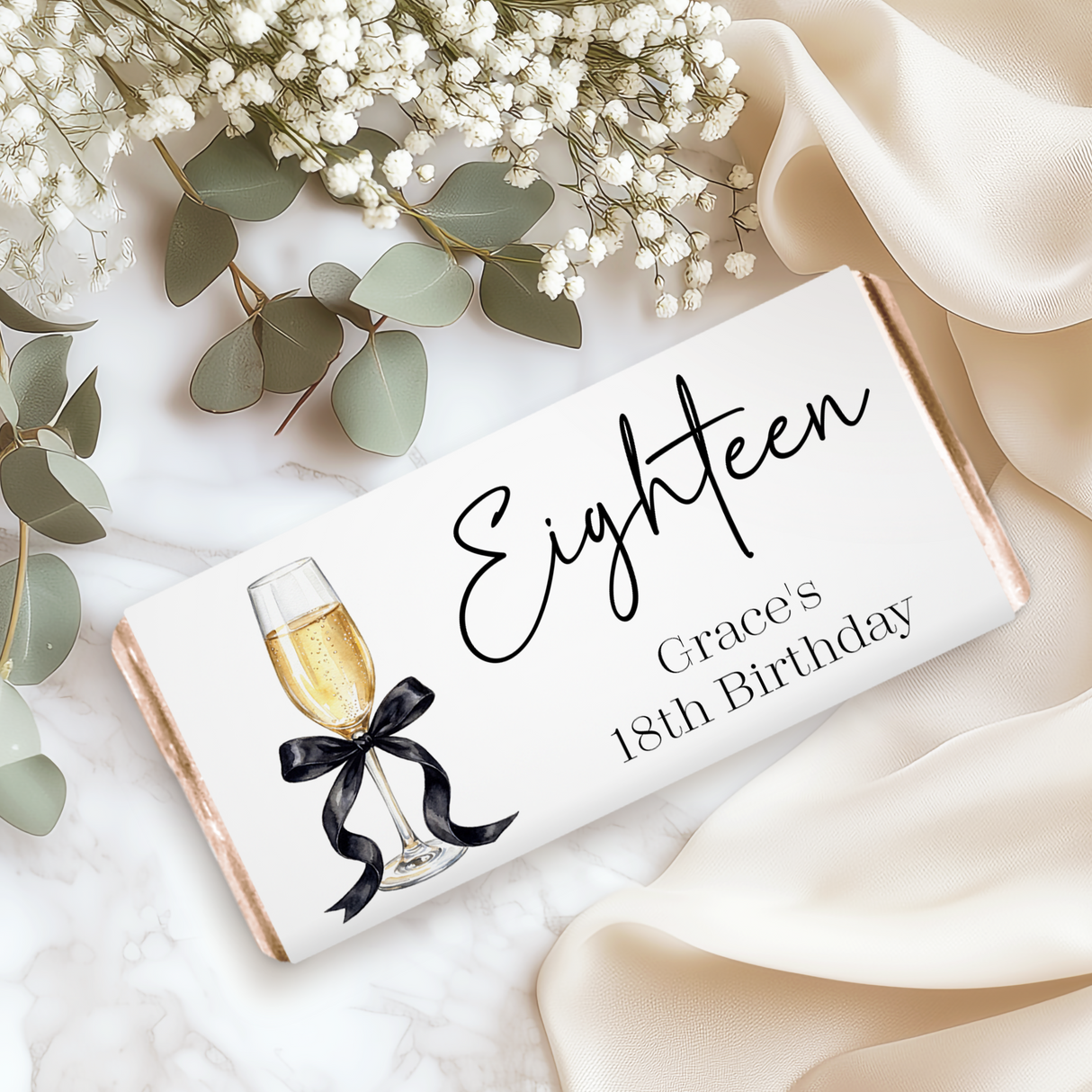 Champagne 18th Birthday Chocolate Bar