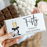 Champagne 50th Birthday Chocolate Bar