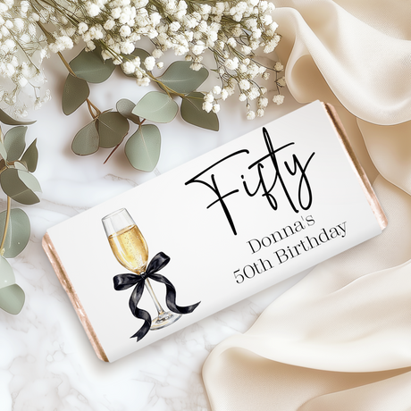 Champagne 50th Birthday Chocolate Bar
