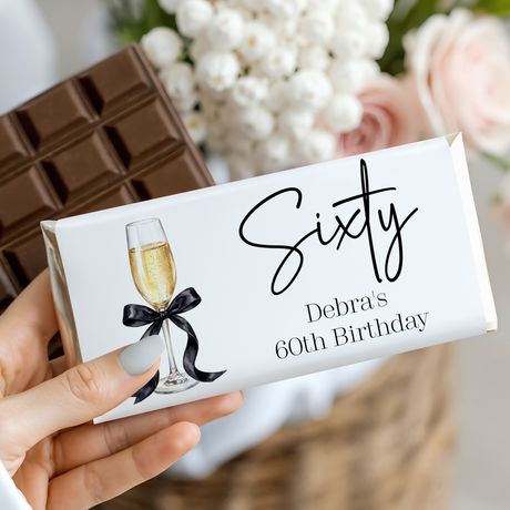 Champagne 60th Birthday Chocolate Bar