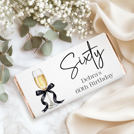 Champagne 60th Birthday Chocolate Bar