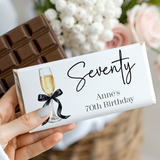 Champagne 70th Birthday Chocolate Bar
