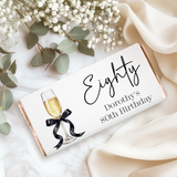 Champagne 80th Birthday Chocolate Bar