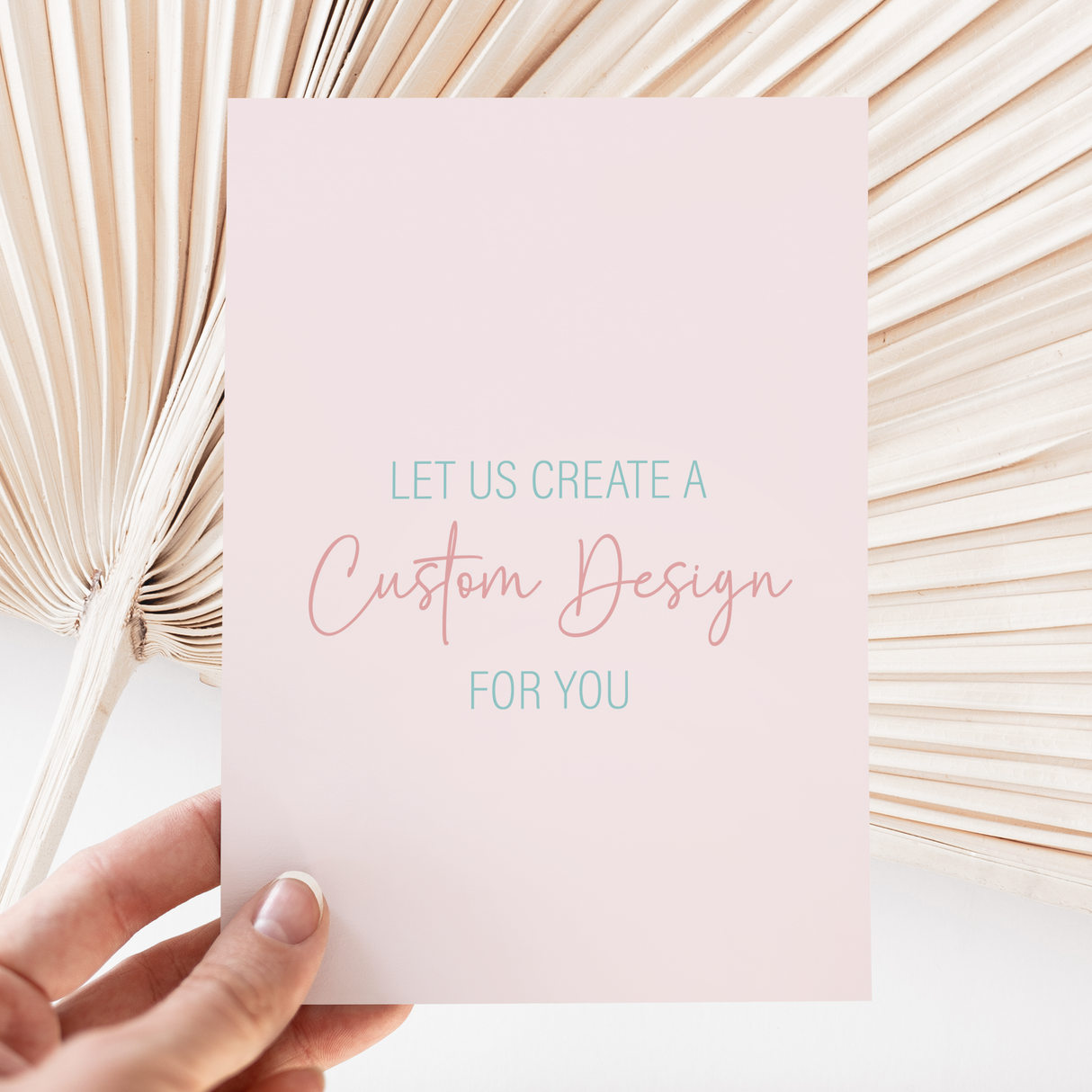 DIY custom chocolate bar wrapper with pastel “Let us create a Custom Design for you” text