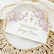 Custom confirmation chocolate bar wrapper in dusty pink watercolor with thank-you text