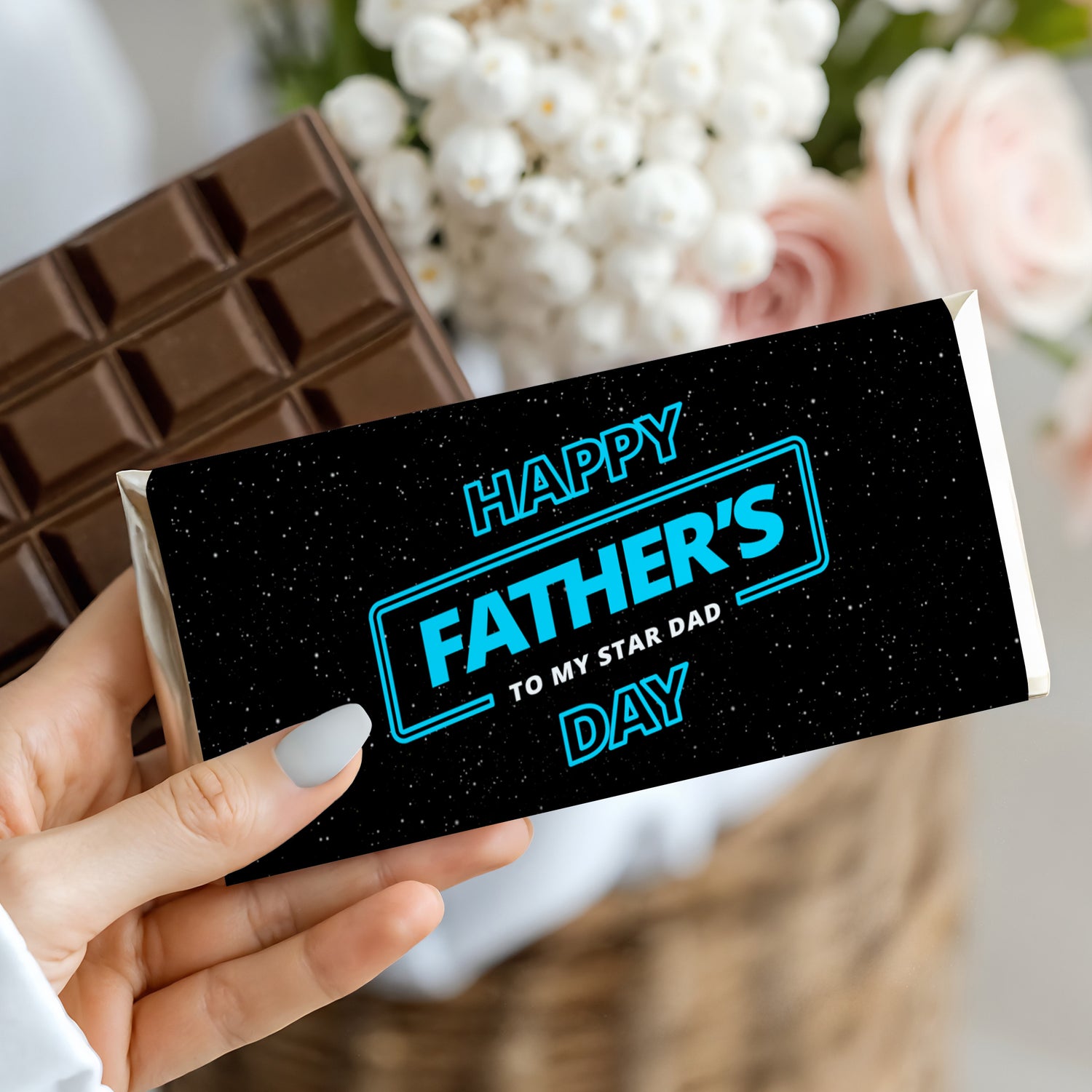 Fathers Day Star Wars Inspired Chocolate Bar Silver